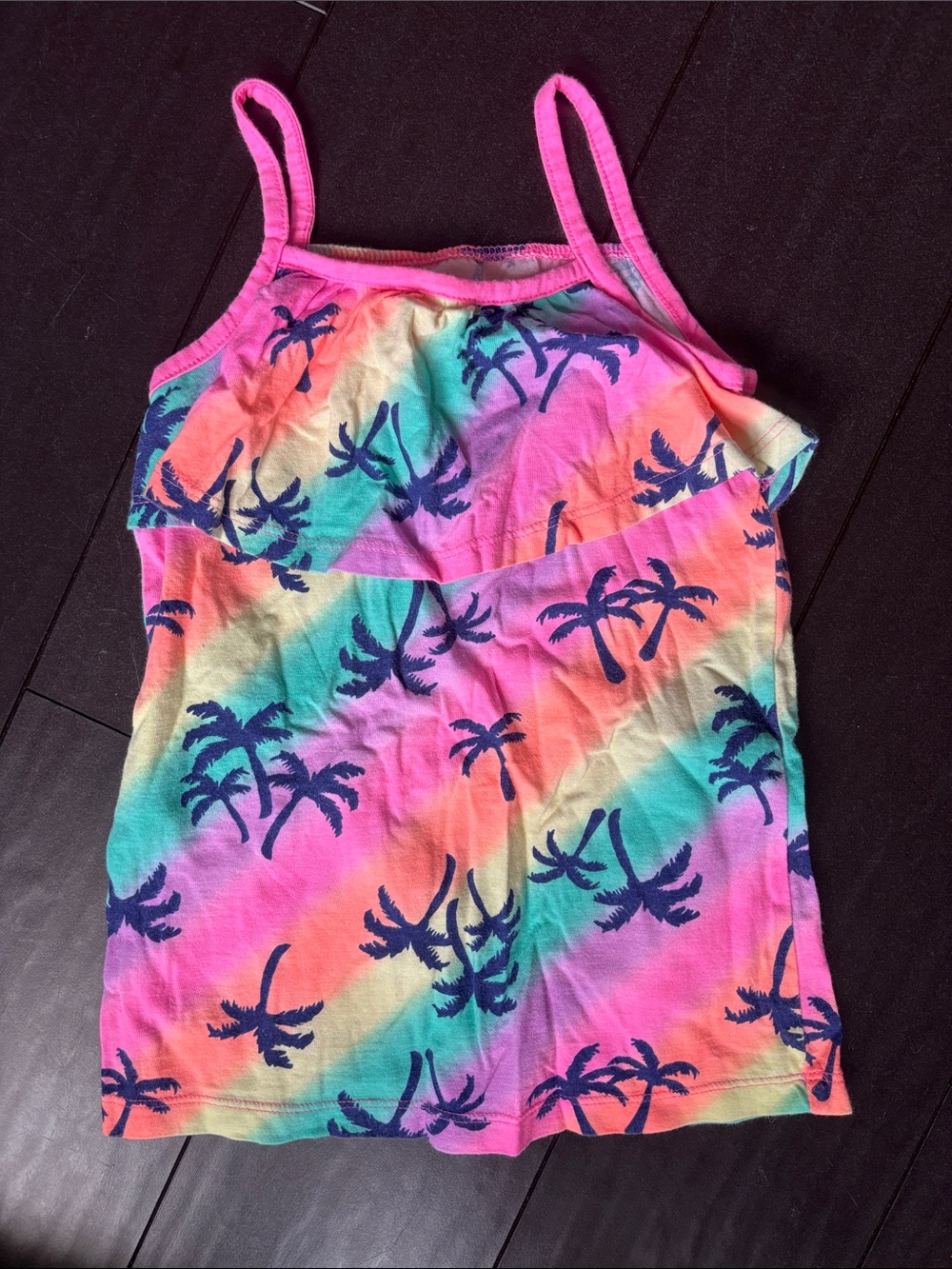 jumping beans Pink Rainbow Palm-Print Tank Top